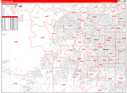 West Valley Metro Area Wall Map Red Line Style 2026